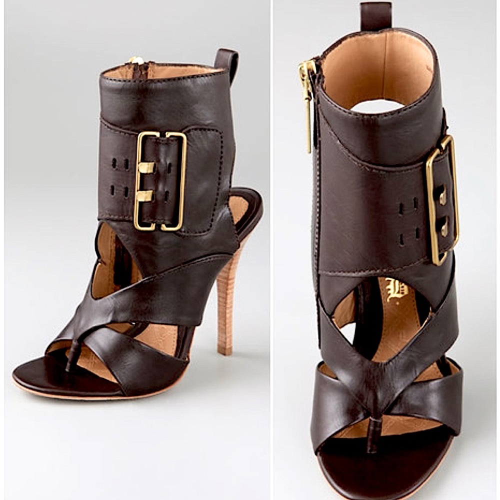 L.A.M.B. by Gwen Stefani Zayn Open Toe Thong Booties Heels